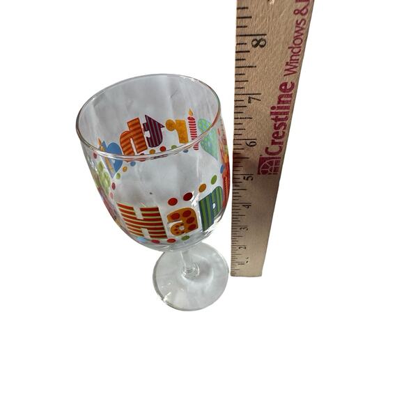 Happy Birthday Wine Glasses Set of 3 Colorful Party Stemware Celebration Decor - Picture 4 of 7